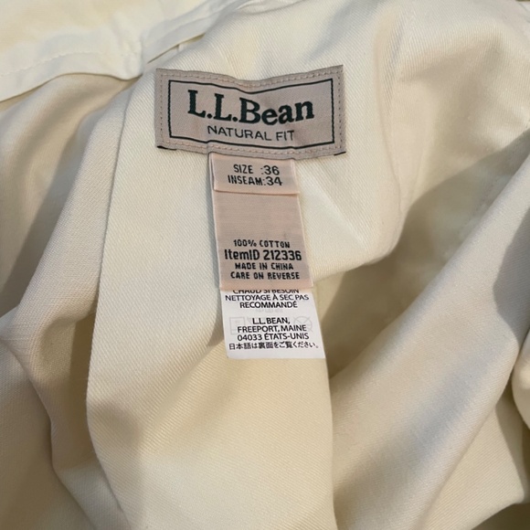 LL Bean Mens Pleated Front Chinos Light Khaki 36x34 - Picture 7 of 9